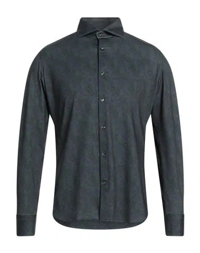 Tintoria Mattei 954 Man Shirt Dark Green Size 16 Polyester, Elastane