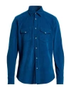 Tintoria Mattei 954 Man Shirt Deep Teal Size L Cotton, Elastane In Blue