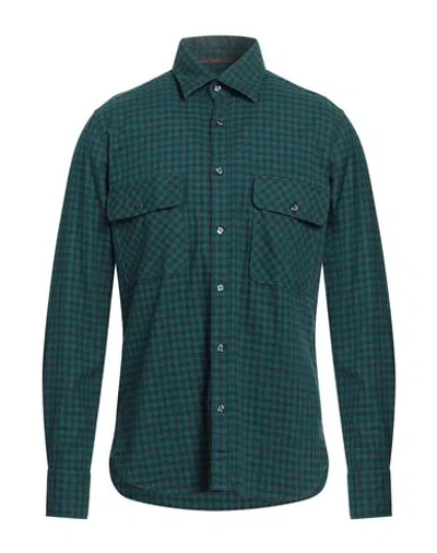 Tintoria Mattei 954 Man Shirt Green Size 16 Cotton