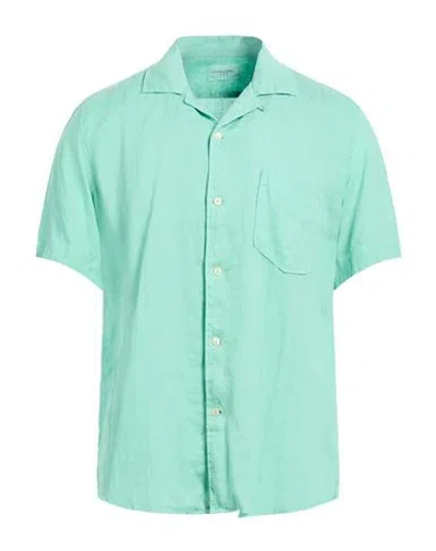 Tintoria Mattei 954 Man Shirt Green Size 16 Linen