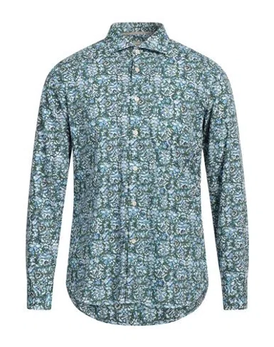 Tintoria Mattei 954 Man Shirt Green Size 17 Cotton