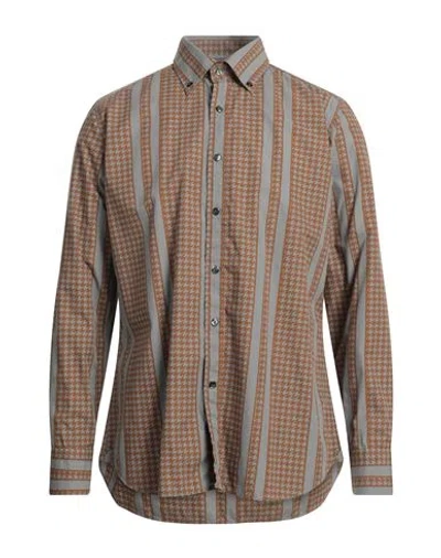 Tintoria Mattei 954 Man Shirt Grey Size 16 Cotton