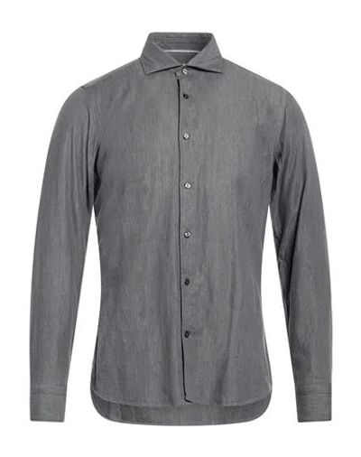 Tintoria Mattei 954 Man Shirt Grey Size 15 ½ Cotton, Viscose In Gray