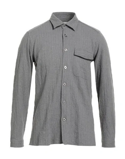 Tintoria Mattei 954 Man Shirt Grey Size 15 ¾ Cotton, Wool In Gray