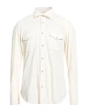 Tintoria Mattei 954 Man Shirt Ivory Size M Cotton, Elastane In White