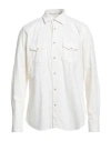Tintoria Mattei 954 Man Shirt Ivory Size Xl Cotton, Elastane In White