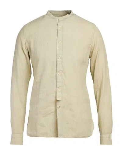Tintoria Mattei 954 Man Shirt Khaki Size 17 Linen In Neutral