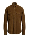 Tintoria Mattei 954 Man Shirt Khaki Size L Cotton, Elastane In Neutral