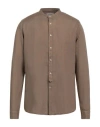 Tintoria Mattei 954 Man Shirt Khaki Size Xl Linen In Beige