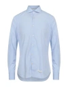 Tintoria Mattei 954 Man Shirt Light Blue Size 15 Cotton In Blue