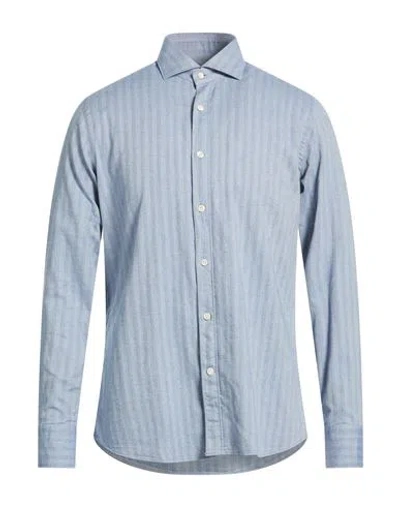 Tintoria Mattei 954 Man Shirt Light Blue Size 15 ½ Cotton, Elastane