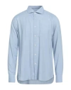Tintoria Mattei 954 Man Shirt Light Blue Size 16 Cotton In Blue