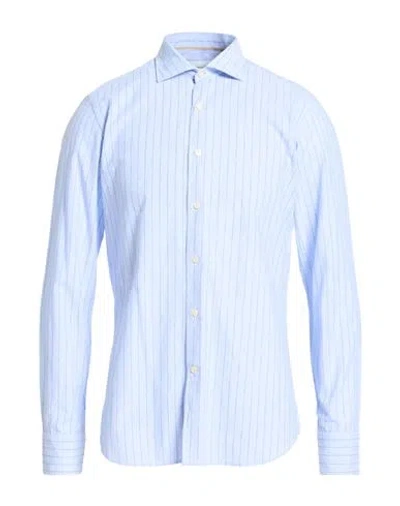 Tintoria Mattei 954 Man Shirt Light Blue Size 15 ¾ Tencel, Linen