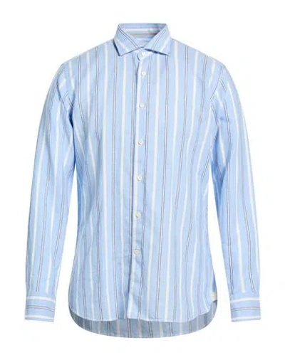 Tintoria Mattei 954 Man Shirt Light Blue Size 16 Cotton, Linen
