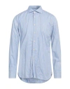 Tintoria Mattei 954 Man Shirt Light Blue Size 17 Cotton In Blue