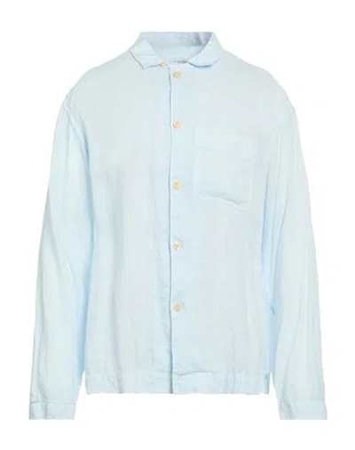 Tintoria Mattei 954 Man Shirt Light Blue Size M Linen