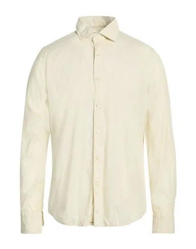 Tintoria Mattei 954 Man Shirt Light Green Size 16 ½ Cotton In White
