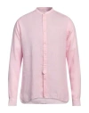 Tintoria Mattei 954 Man Shirt Light Pink Size 17 Linen