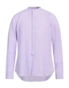 Tintoria Mattei 954 Man Shirt Lilac Size 16 ½ Cotton, Linen In Purple