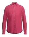 Tintoria Mattei 954 Man Shirt Magenta Size 17 ½ Cotton In Magenta