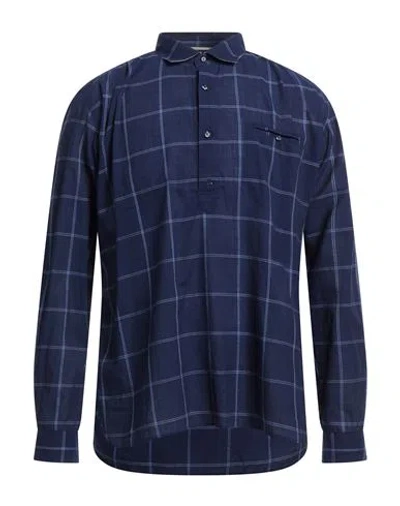 Tintoria Mattei 954 Man Shirt Midnight Blue Size 16 Cotton