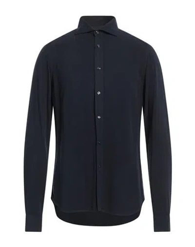 Tintoria Mattei 954 Man Shirt Midnight Blue Size 15 ¾ Viscose