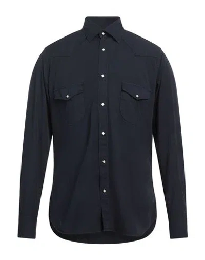 Tintoria Mattei 954 Man Shirt Midnight Blue Size 16 Cotton