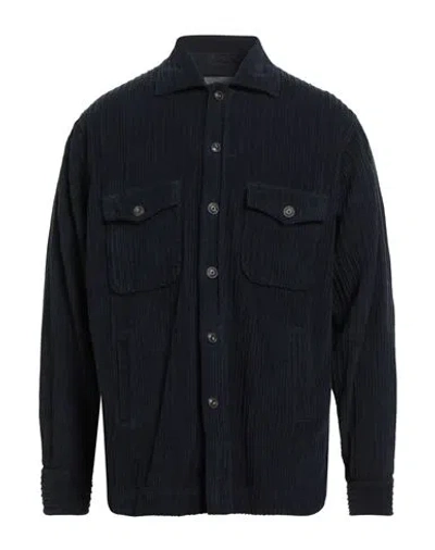 Tintoria Mattei 954 Man Shirt Midnight Blue Size L Cotton