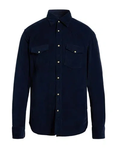 Tintoria Mattei 954 Man Shirt Midnight Blue Size M Cotton, Elastane