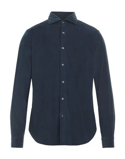 Tintoria Mattei 954 Man Shirt Midnight Blue Size Xxl Cotton, Elastane In Black
