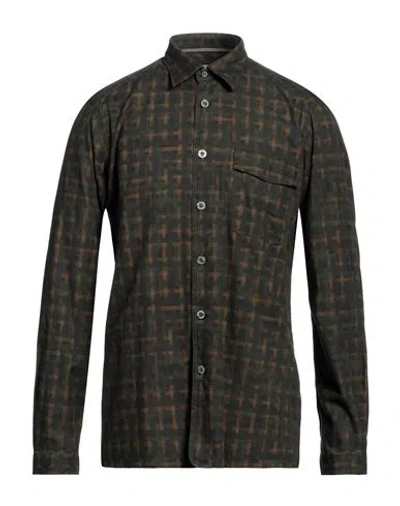 Tintoria Mattei 954 Man Shirt Military Green Size 16 Cotton