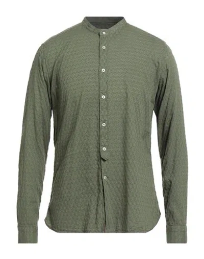 Tintoria Mattei 954 Man Shirt Military Green Size 16 Cotton
