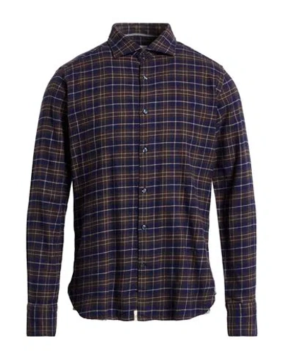 Tintoria Mattei 954 Man Shirt Military Green Size 16 Cotton In Blue