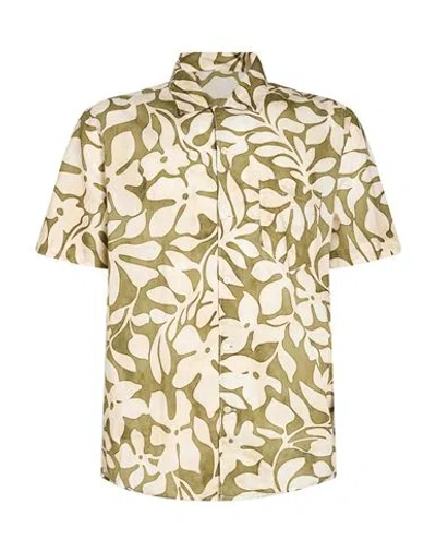 Tintoria Mattei 954 Man Shirt Military Green Size M Cotton In Multi