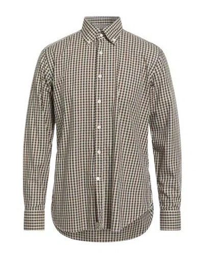 Tintoria Mattei 954 Man Shirt Mustard Size 16 Cotton In Brown