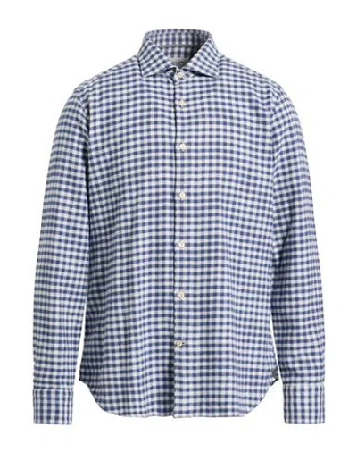 Tintoria Mattei 954 Man Shirt Navy Size 15 ¾ Cotton In Blue