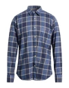Tintoria Mattei 954 Man Shirt Navy Size 15 ¾ Cotton, Polyester, Viscose In Blue