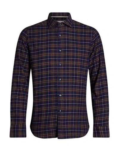 Tintoria Mattei 954 Man Shirt Navy Size 17 ½ Cotton In Blue