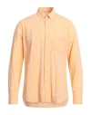 Tintoria Mattei 954 Man Shirt Orange Size 16 Cotton, Linen In Orange