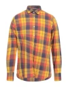 Tintoria Mattei 954 Man Shirt Orange Size 16 Cotton, Linen, Ramie In Orange