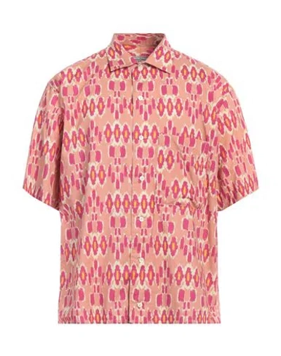 Tintoria Mattei 954 Man Shirt Pastel Pink Size 16 Cotton