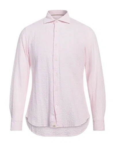 Tintoria Mattei 954 Man Shirt Pink Size 15 ¾ Cotton, Elastane