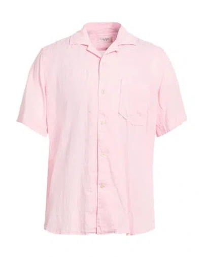 Tintoria Mattei 954 Man Shirt Pink Size 16 Linen