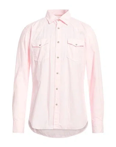 Tintoria Mattei 954 Man Shirt Pink Size 17 Cotton