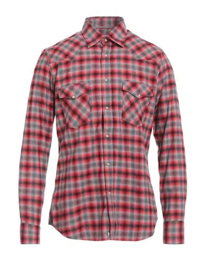 Tintoria Mattei 954 Man Shirt Red Size 15 ¾ Cotton