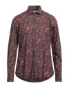 Tintoria Mattei 954 Man Shirt Red Size 16 Cotton In Red
