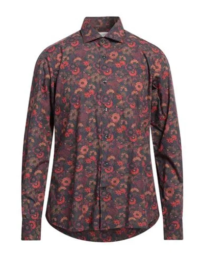 Tintoria Mattei 954 Man Shirt Red Size 16 Cotton