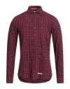Tintoria Mattei 954 Man Shirt Red Size 16 Cotton In Burgundy