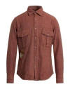 Tintoria Mattei 954 Man Shirt Rust Size 15 ½ Cotton In Brown