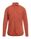 Tintoria Mattei 954 Man Shirt Rust Size 15 ¾ Cotton In Red
